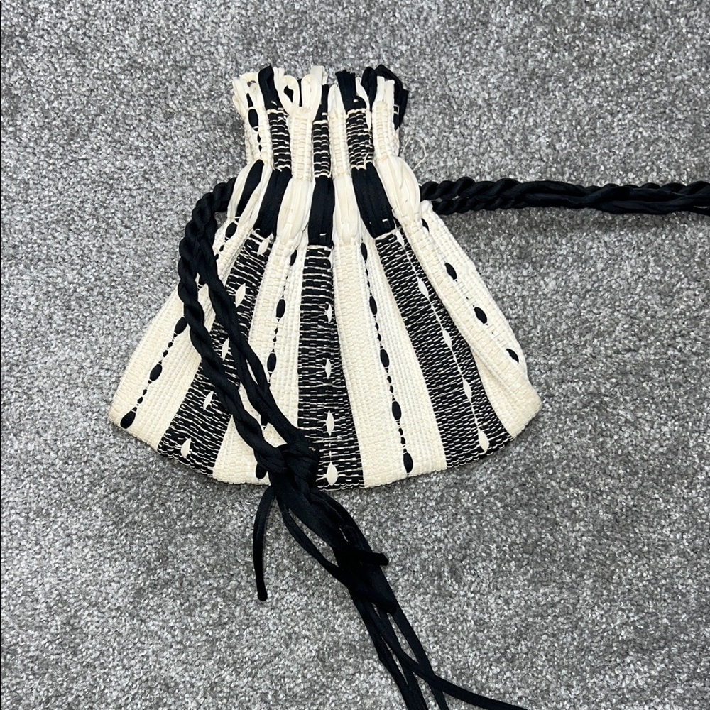 Stylish Black and Cream/ Ivory Wristlet